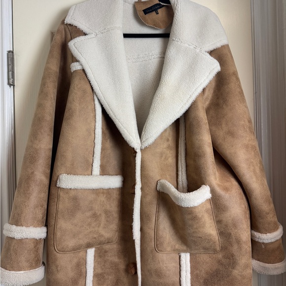 House of Harlow 1960 Jackets & Blazers - House of Harlow 1960 Teddy Jacket in Brown and Cream